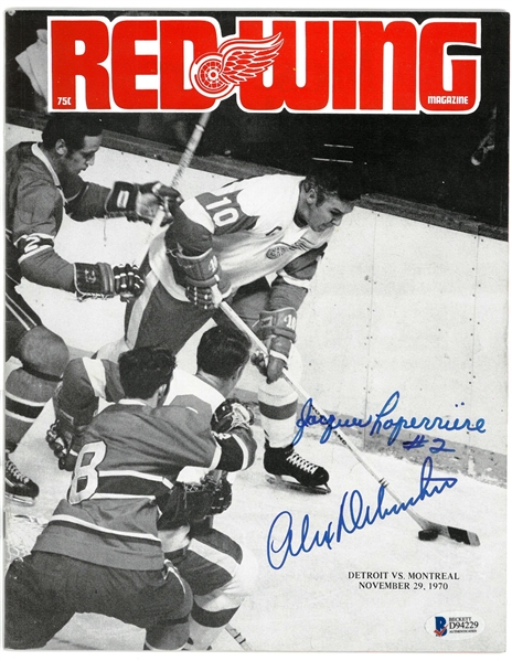 Jacques Laperriere & Alex Delvecchio Autographed 1970 Program