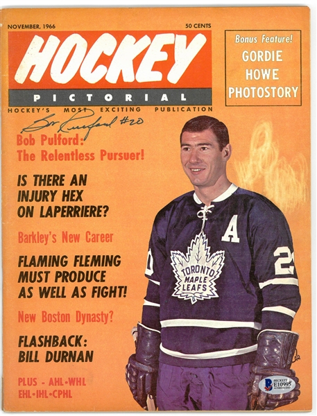 Bob Pulford Autographed 1966 Hockey Pictorial