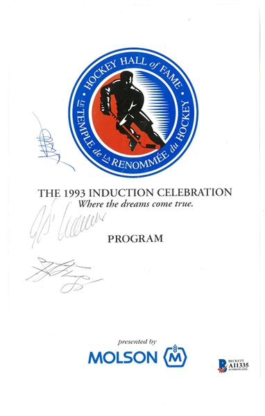 Lapointe/Shutt/DAmico Autographed 1993 HHOF Program