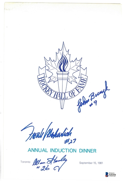 Stanley/Mahovlich/Bucyk Autographed 1981 HHOF Program