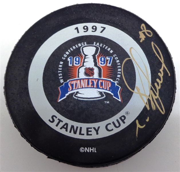 Igor Larionov Autographed 1997 Stanley Cup Game Puck