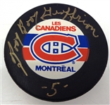 Boom Boom Geoffrion Autographed Montreal Canadiens Puck