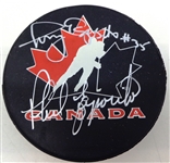 Tony & Phil Esposito Autographed Team Canada Puck