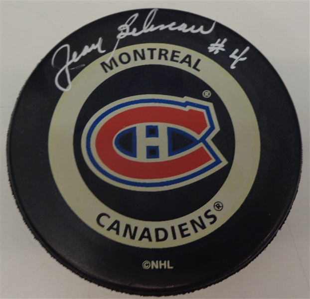 Jean Beliveau Autographed Montreal Canadiens Game Puck