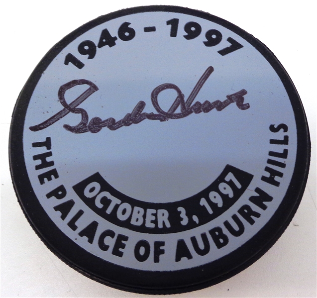 Gordie Howe Autographed 6 Decades of Hockey Puck