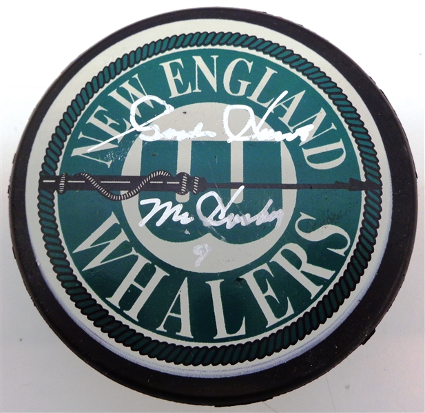 Gordie Howe Autographed New England Whalers Puck