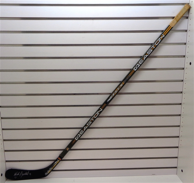Matthieu Dandenault Game Used Autographed Stick