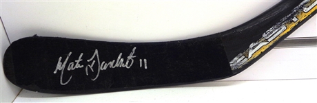 Matthieu Dandenault Game Used Autographed Stick