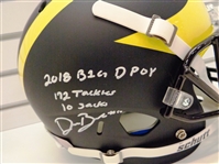 Devin Bush Jr. Autographed and Multi Inscribed Helmet