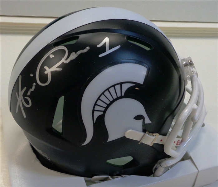 Andre Rison Signed Full Name Signature Michigan State Spartans Riddell Speed Mini Helmet