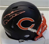 Mike Ditka Signed Chicago Bears Flat Black Matte Riddell Speed Mini Helmet