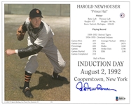 Hal Newhouser Signed Detroit Tigers Hall of Fame Induction Day 8x10 Photo
