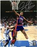Dennis Rodman Signed Detroit Pistons Rebound Action 8x10 Photo