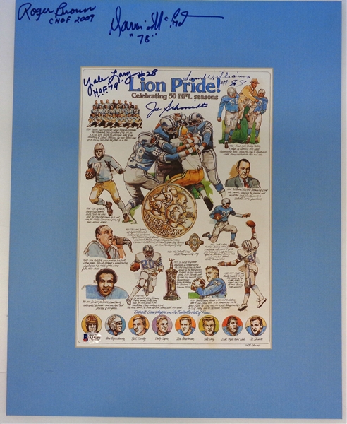 Detroit Lions 50 Seasons Multi Signed Display