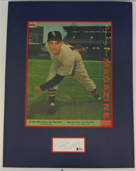 Billy Pierce Autographed Matted Display Piece