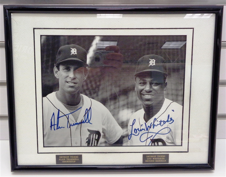 Alan Trammell & Lou Whitaker Autographed Framed 8x10 Photo