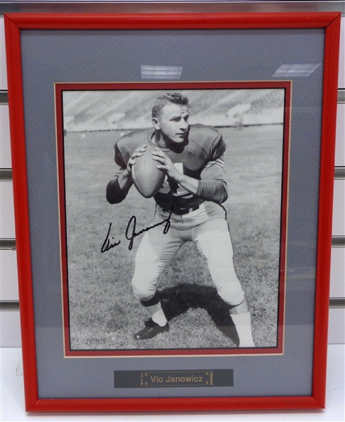 Vic Janowicz Autographed Framed 8x10