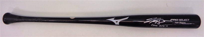 Jake Rogers Game Used Autographed Bat