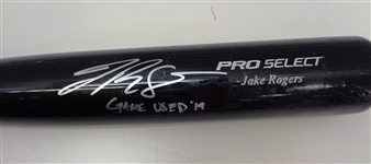 Jake Rogers Game Used Autographed Bat