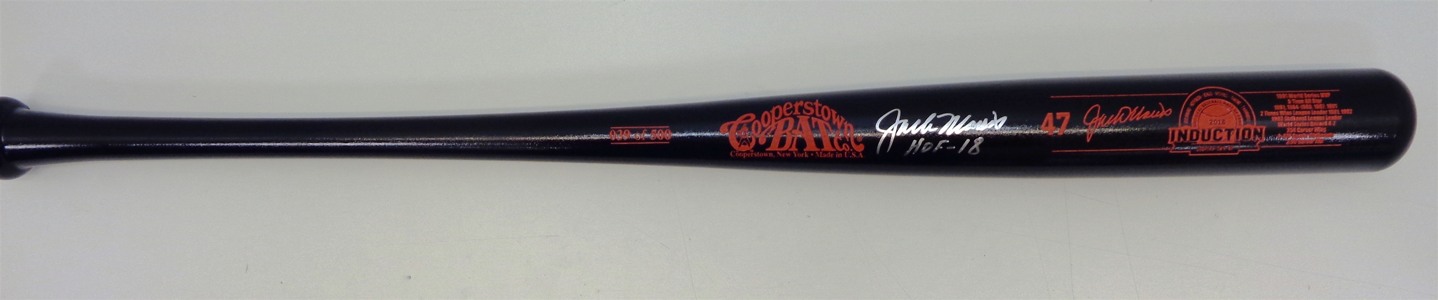 Jack Morris Autographed Cooperstown Induction Bat