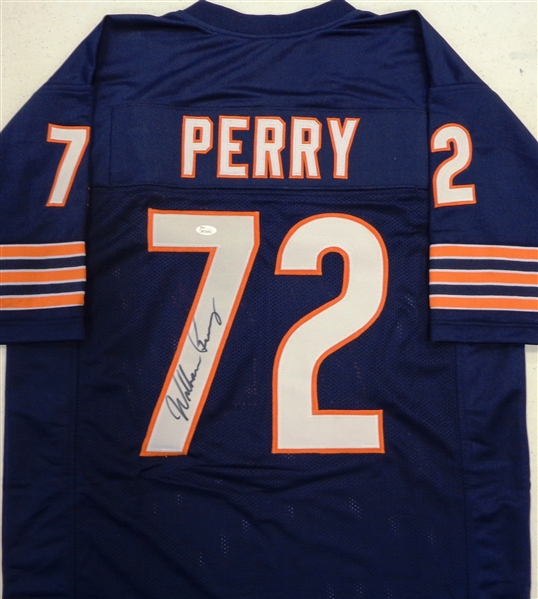 William "The Refrigerator" Perry Autographed Blue Custom Jersey