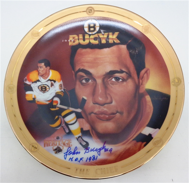 Johnny Bucyk Autographed 8" Plate