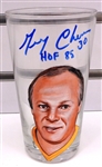 Gerry Cheevers Autographed Hand Painted Pint Glass
