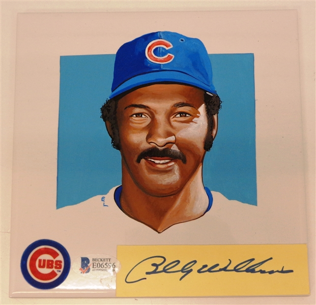 Billy Williams Autographed Hand Painted 5" Tile