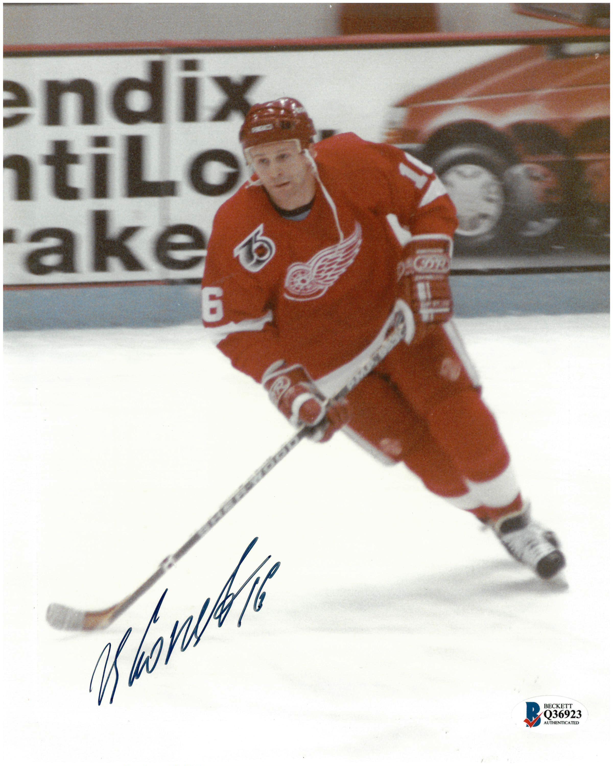 Vladimir Konstantinov Signed Framed Stanley Cup Photo Display Red Wings JSA  COA
