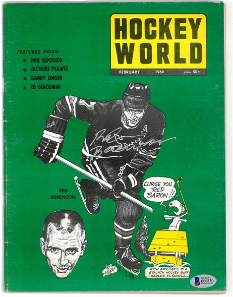 Red Berenson Autographed 1969 Hockey World