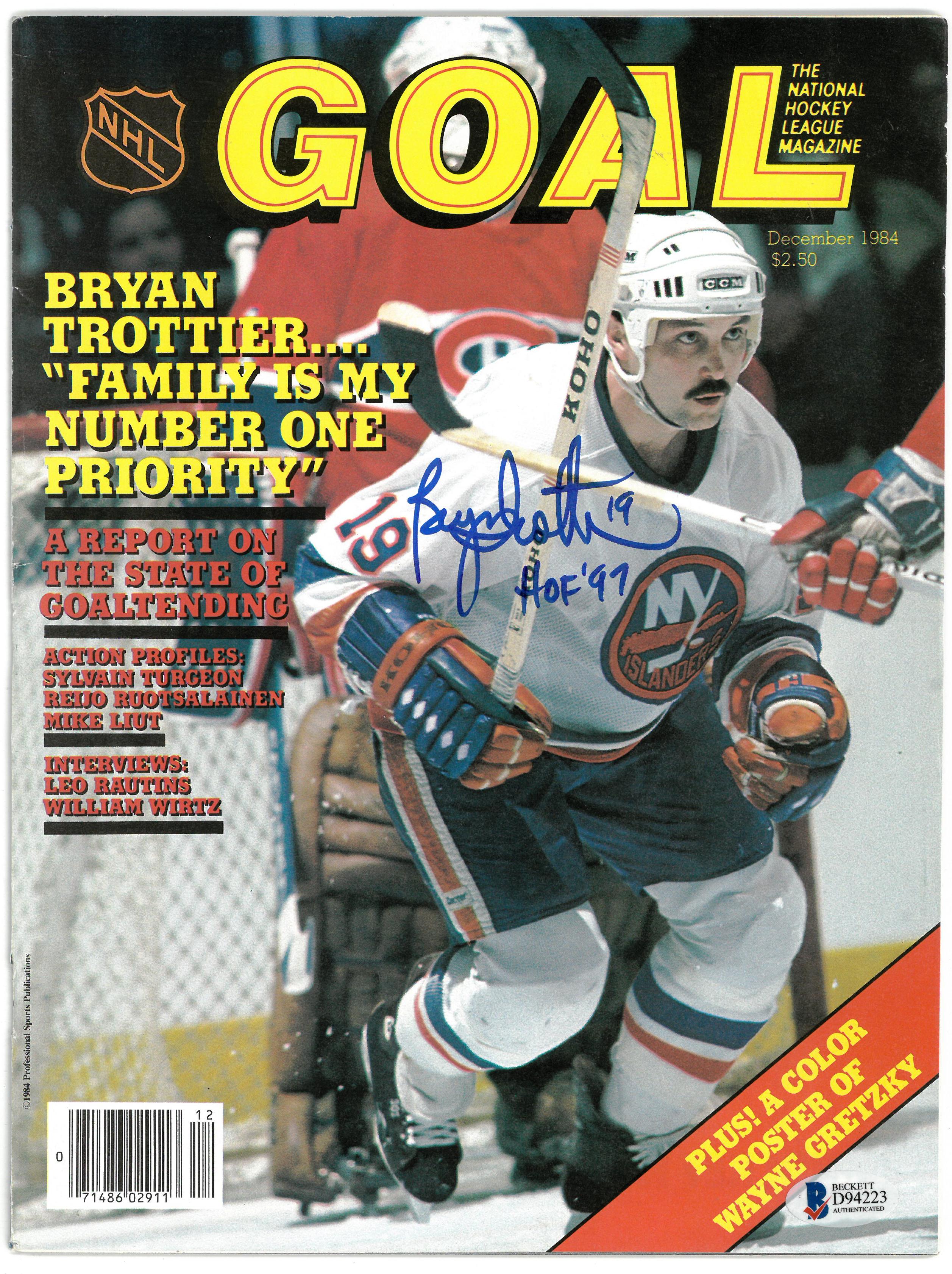 Lot Detail - Bryan Trottier Autographed 1984 Goal Magazine