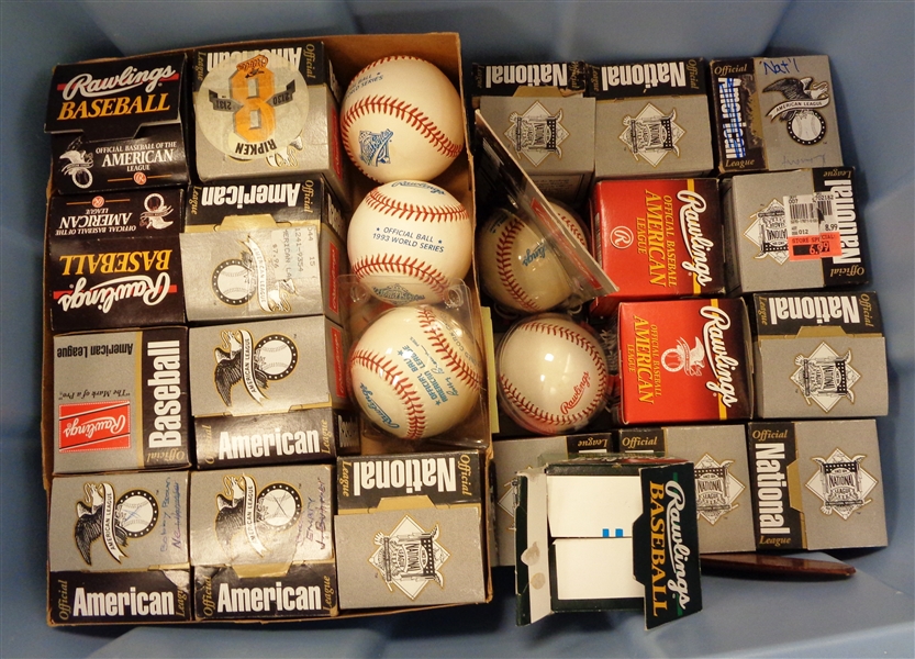 Lot of 40+ Official American and National League Baseballs