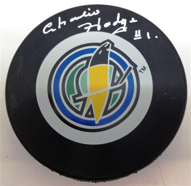 Charlie Hodge Autographed Seals Puck