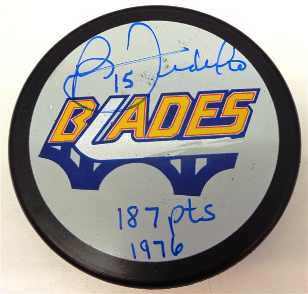 Bernie Federko Autographed Blades Puck