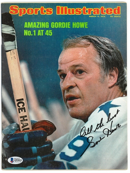 Gordie Howe Autographed 1974 Sports Illustrated