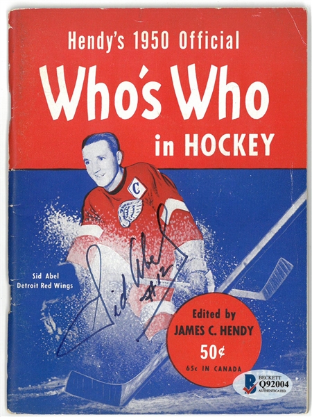 Sid Abel Autographed 1950 Whos Who in Hockey