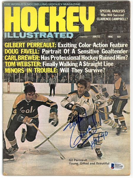 Gilbert Perreault Autographed 1972 Hockey Illustrated