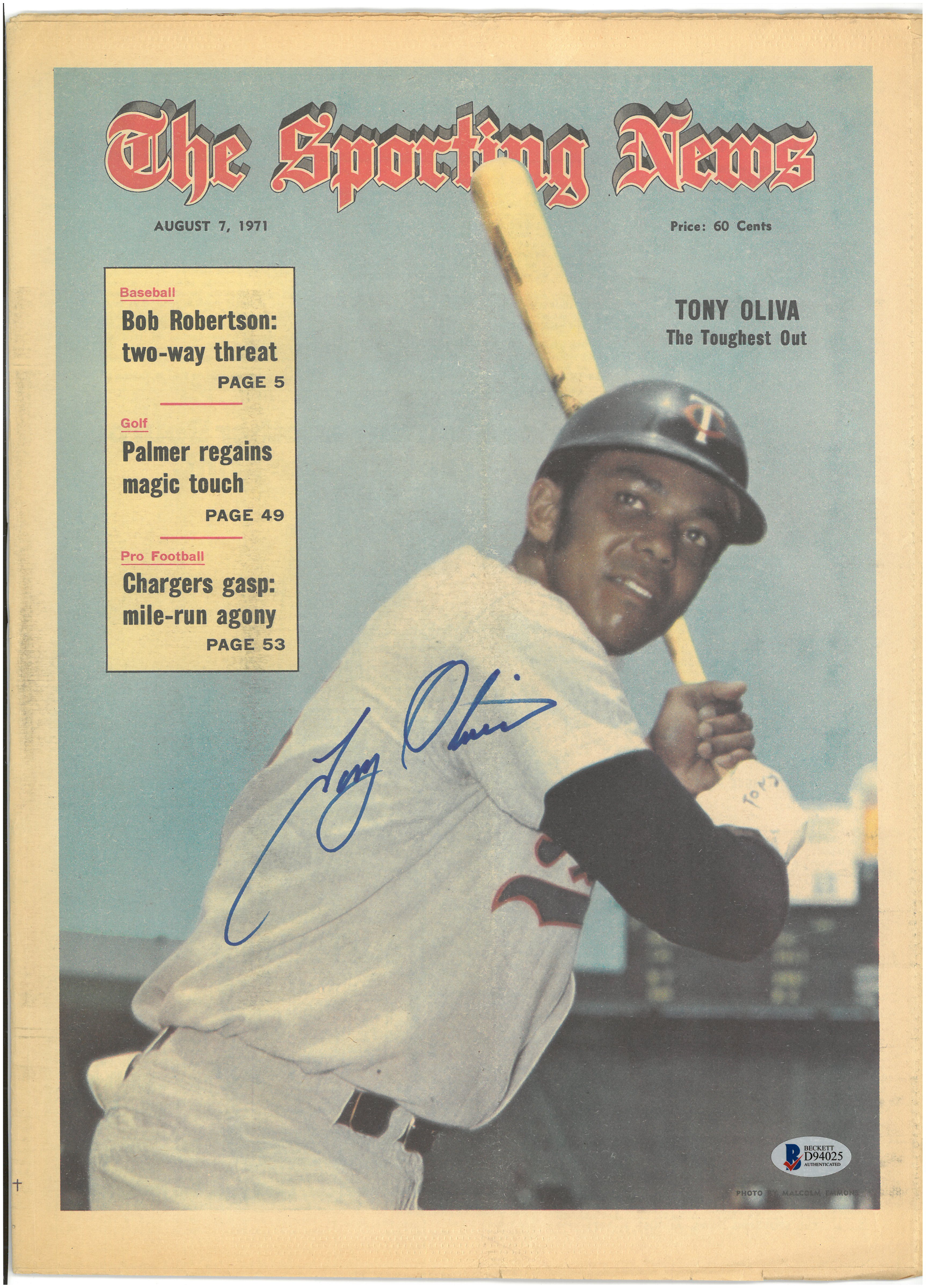 Lot Detail - Tony Oliva Autographed 1971 Sporting News