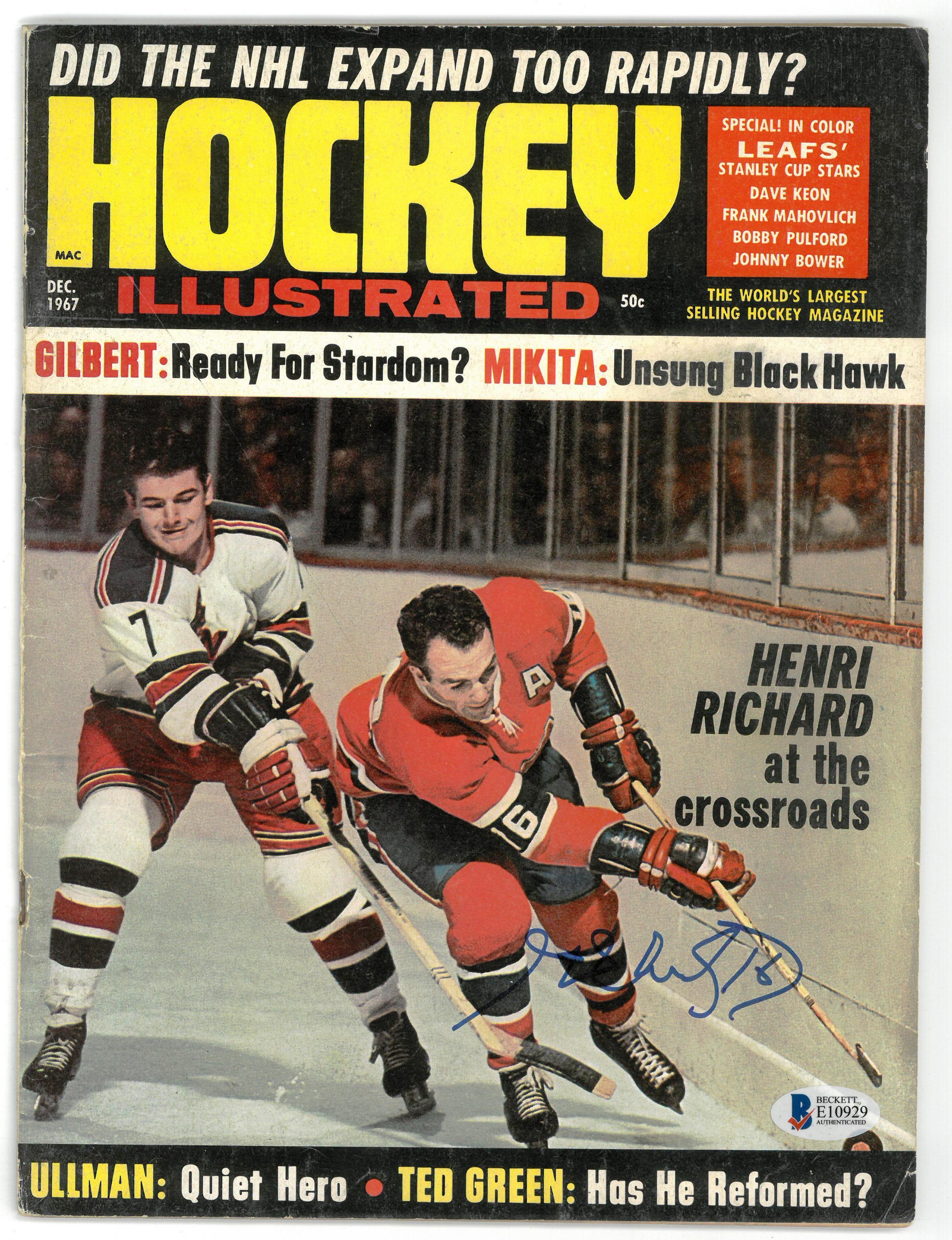 Lot Detail - Henri Richard Autographed 1967 Hockey Illustrated