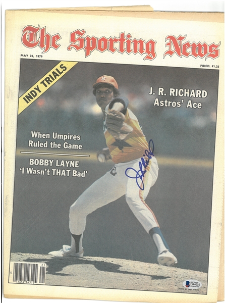 J.R. Richard Autographed 1979 Sporting News