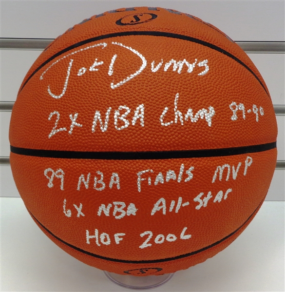 Joe Dumars Autographed Official Basketball w/ 4 Inscriptions