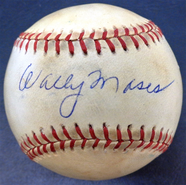 Wally Moses Autographed Baseball (1968 Tigers 1st Base Coach)