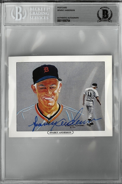 Sparky Anderson Autographed 1984 Wave Postcard