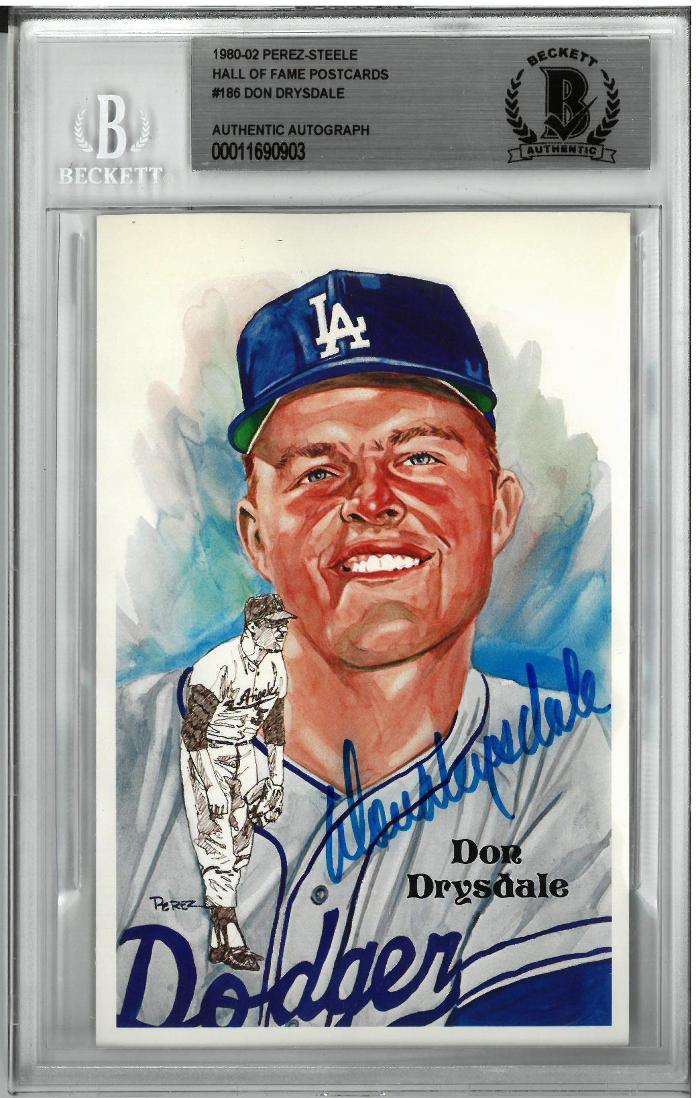 Lot Detail - Don Drysdale Autographed Perez-Steele Card