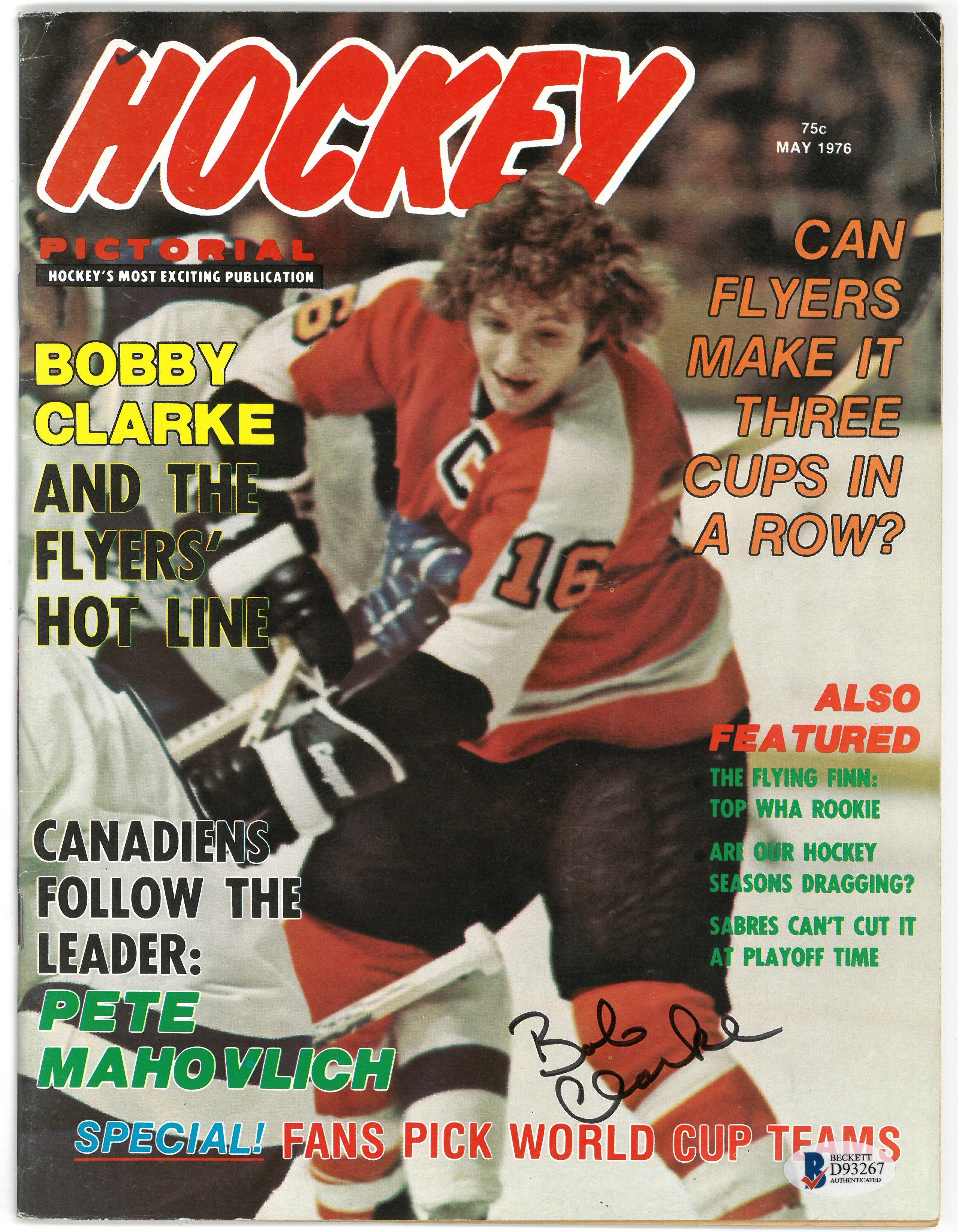 Lot Detail - Bobby Clarke Autographed 1976 Hockey Pictorial