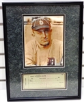 Ty Cobb Autographed Framed Check