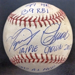 Miguel Cabrera Autographed Game Used Stat Ball from Triple Crown Game