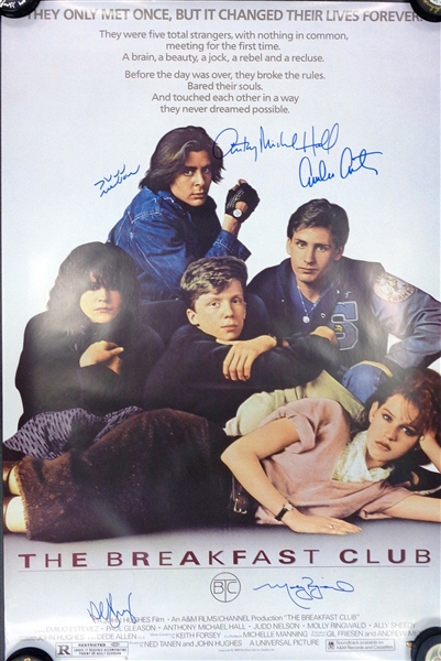 The Breakfast Club Cast Signed 24x36 Movie Poster (Estevez, Ringwald, Nelson, Hall, Sheedy)