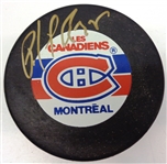 Patrick Roy Autographed Canadiens Puck