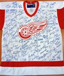 Detroit Red Wings Jersey Autographed by 109 Players